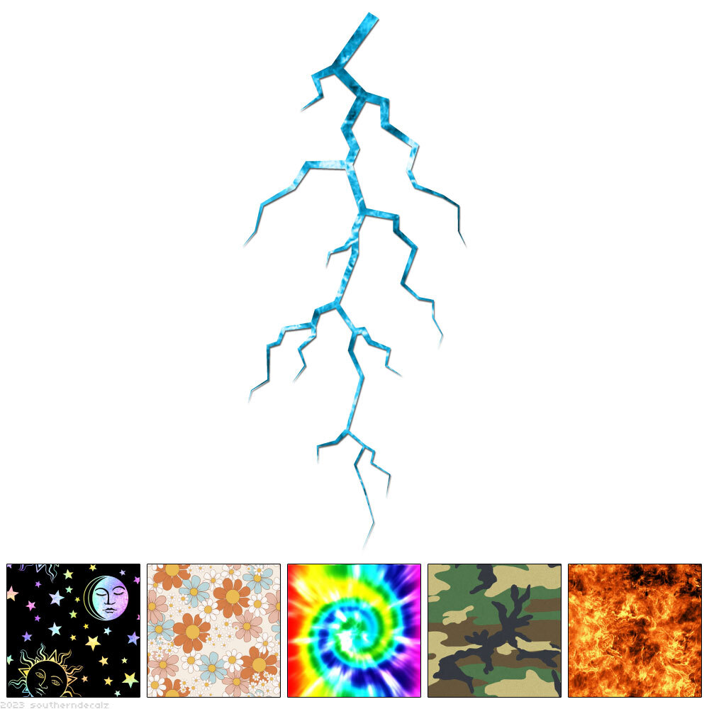 Lightning Bolt – Decal Sticker – Multiple Patterns & Sizes – ebn6355