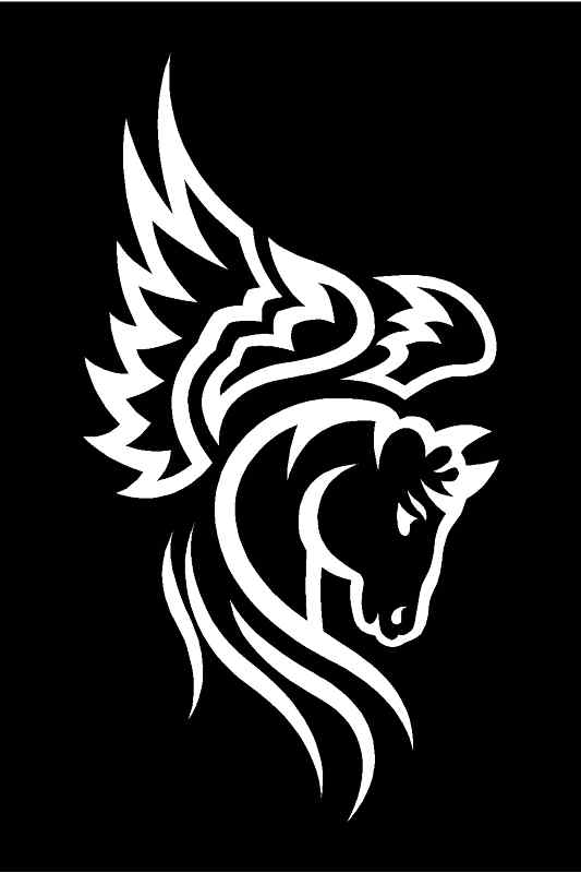 TRIBAL WINGED HORSE Vinyl Decal (3 Sizes, 12 Colors)