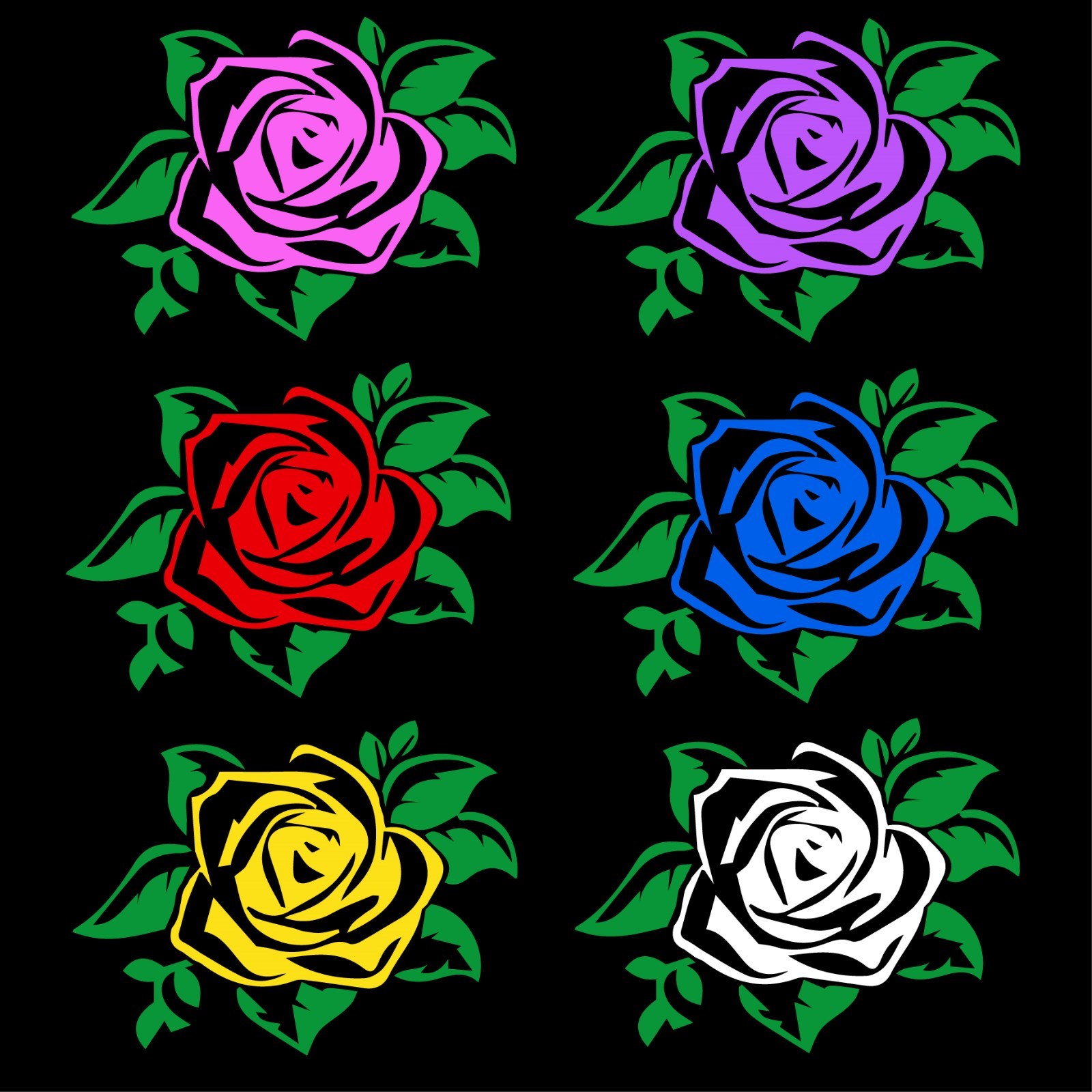 Two Color Rose Decal Roses Flowers Window Bumper Sticker Car Decor Free US Ship