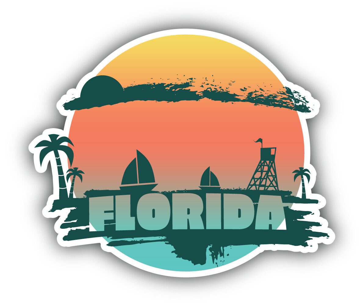 Florida USA State America Travel Vinyl Sticker Car Bumper Decal