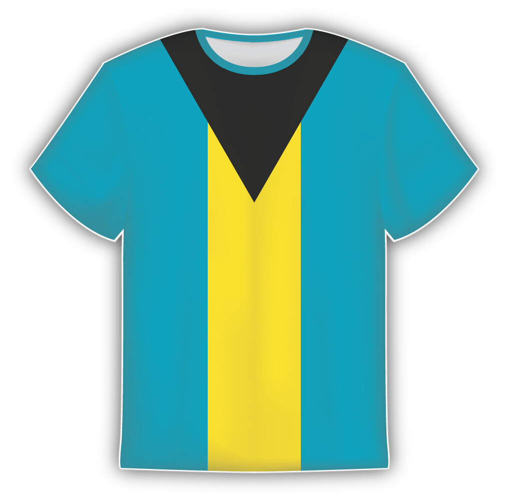The Bahamas Flag Sticker In The Form Of T Shirt Vinyl Sticker Decal