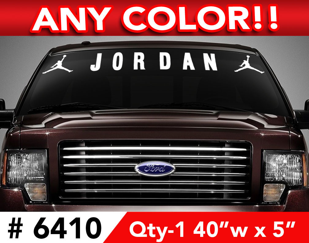 JORDAN WINDSHIELD DECAL STICKER 40"x 5"