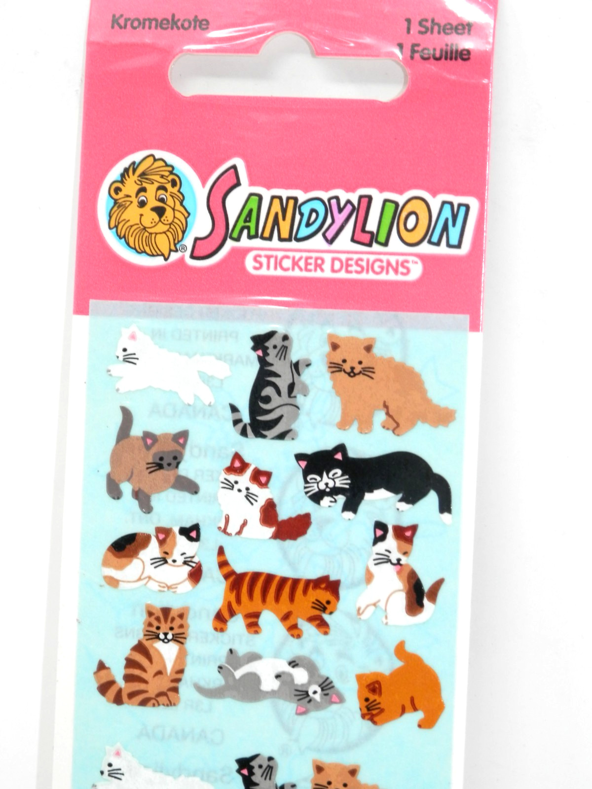 Sandy Lion CAT Stickers • Decals Vintage Kitties Feline Variety Small SEALED