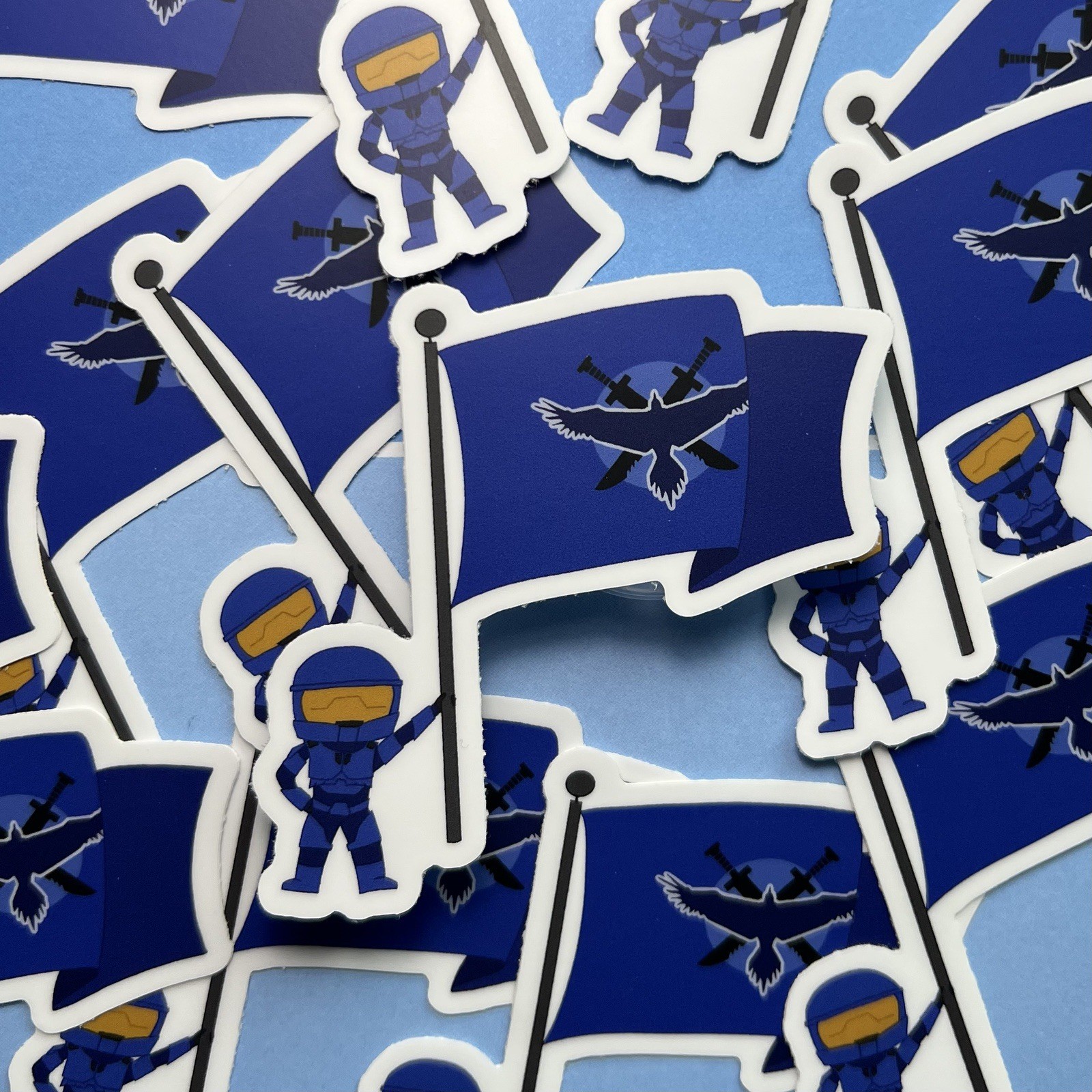 Red vs Blue – Blue Team Flag Sticker Halo Sticker RvB