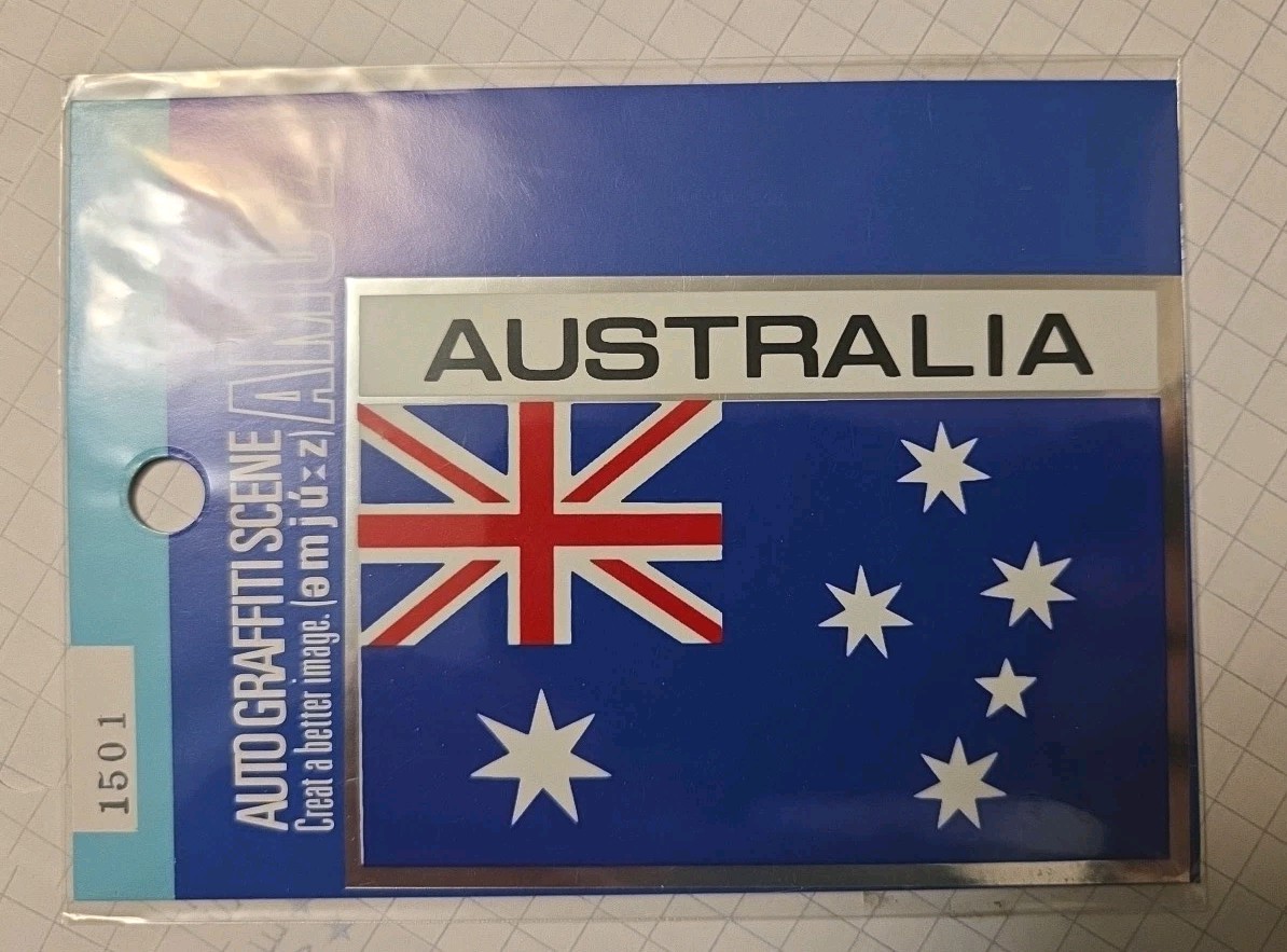 Australia Flag Decal or Sticker with silver border