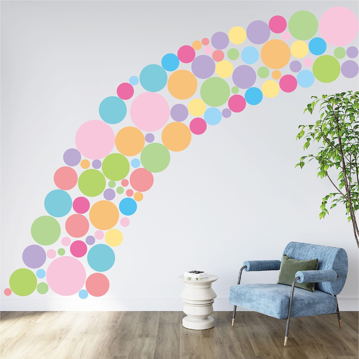 230 Pcs Colorful Polka Dot Wall Stickers, Vinyl Wall Decals Peel and Stick, 1…