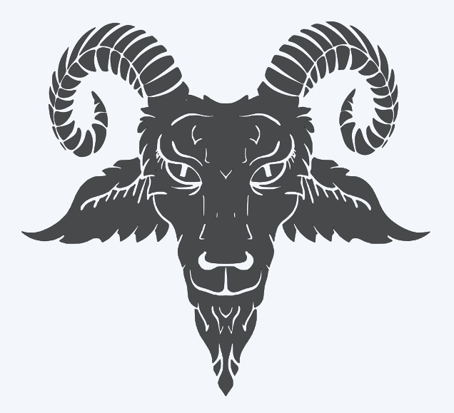 GOAT HORNS vinyl sticker occult sigil pentagram demon evil satan RARE slasher