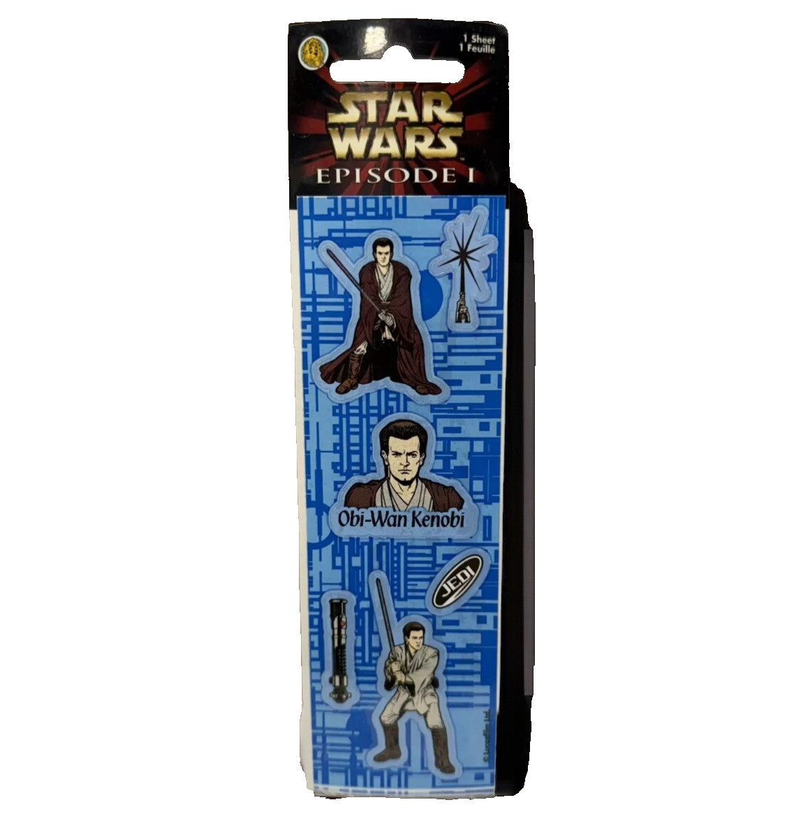 Vintage 1999 Sandylion Star Wars Episode 1 Obi-Wan Kenobi Sticker Sheet PSTW27