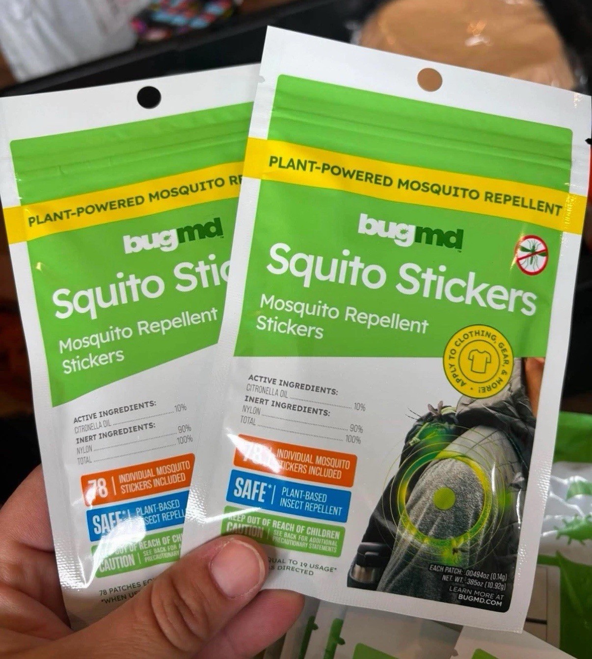 BugMD Plant-Powered Squito Stickers for Kids & Adults – 2 Packs