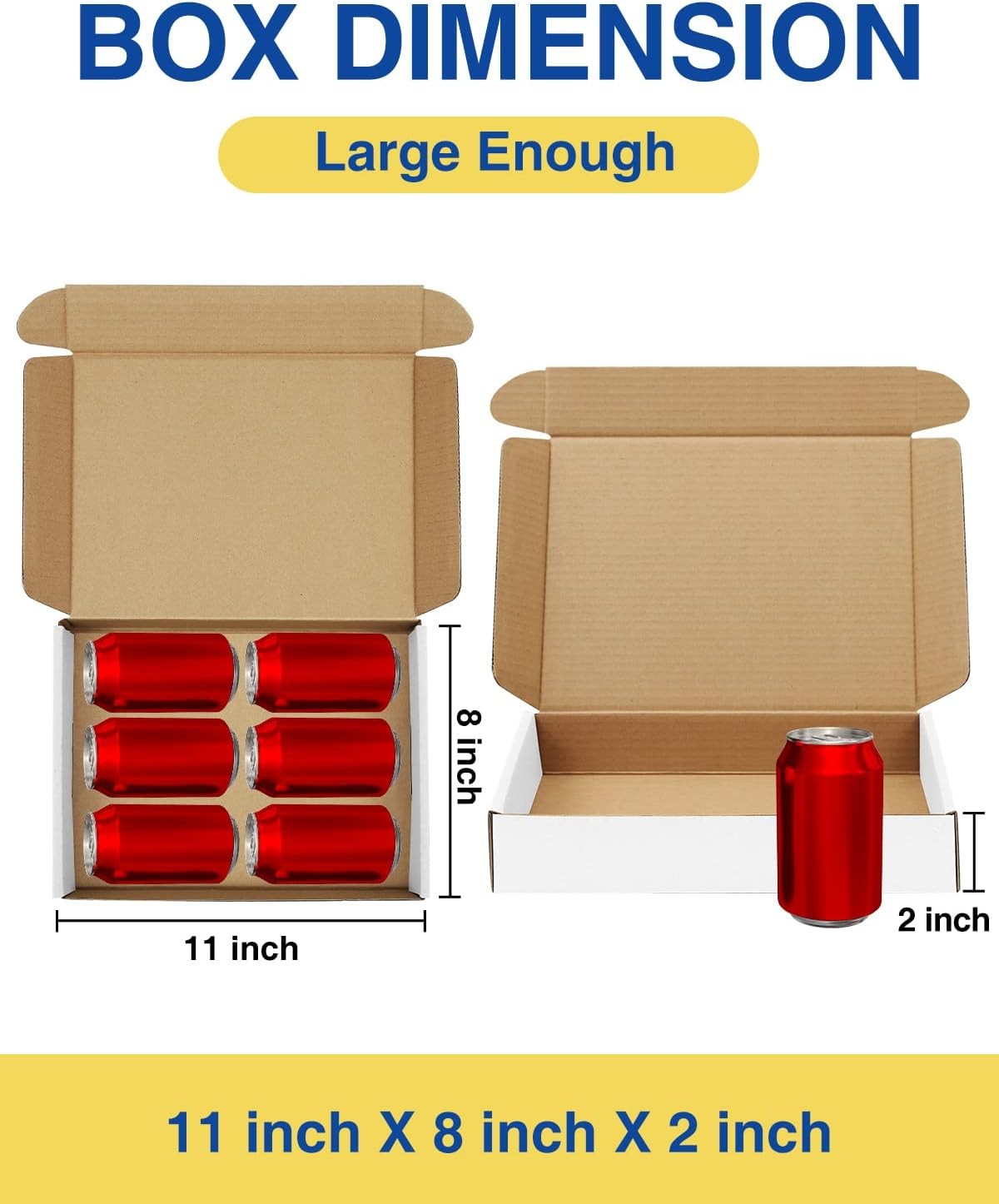 Shipping-Boxes-11x8x2 Inches: 25 11x8x2 Inches, White