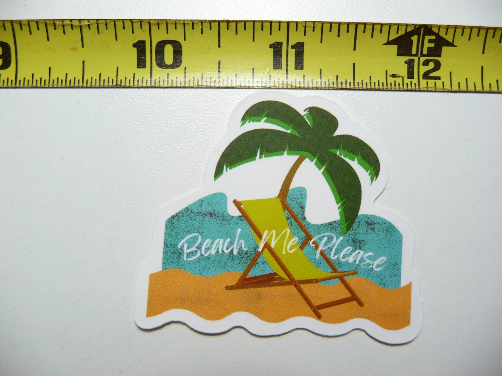 BEACH ME PLEASE HAWAII CHAIR SAND SMALL STICKER DECAL WALL FUNNY