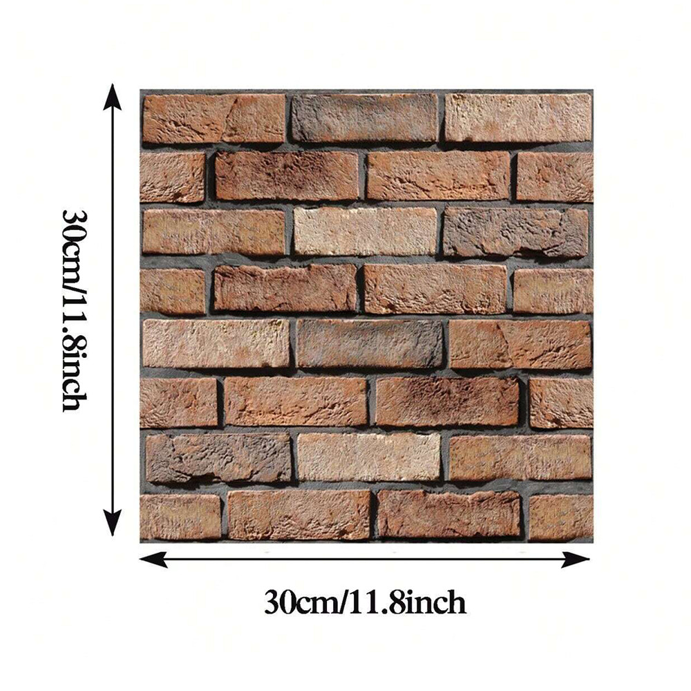 3D Wall Panels Peel and Stick – 10 Pack Brick Textured PVC Panels Self Adhesive