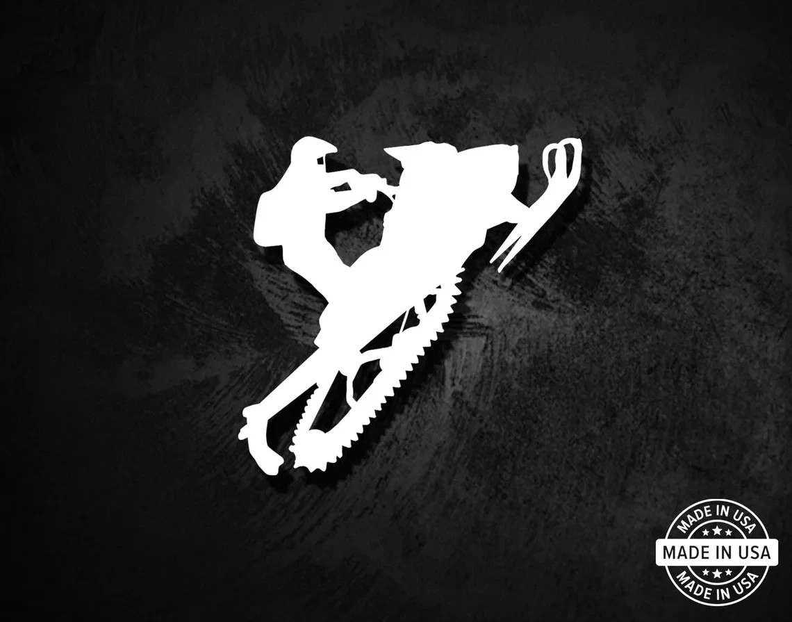 Snowmobile Decal, Vinyl Die Cut Sticker, 100% Made In USA