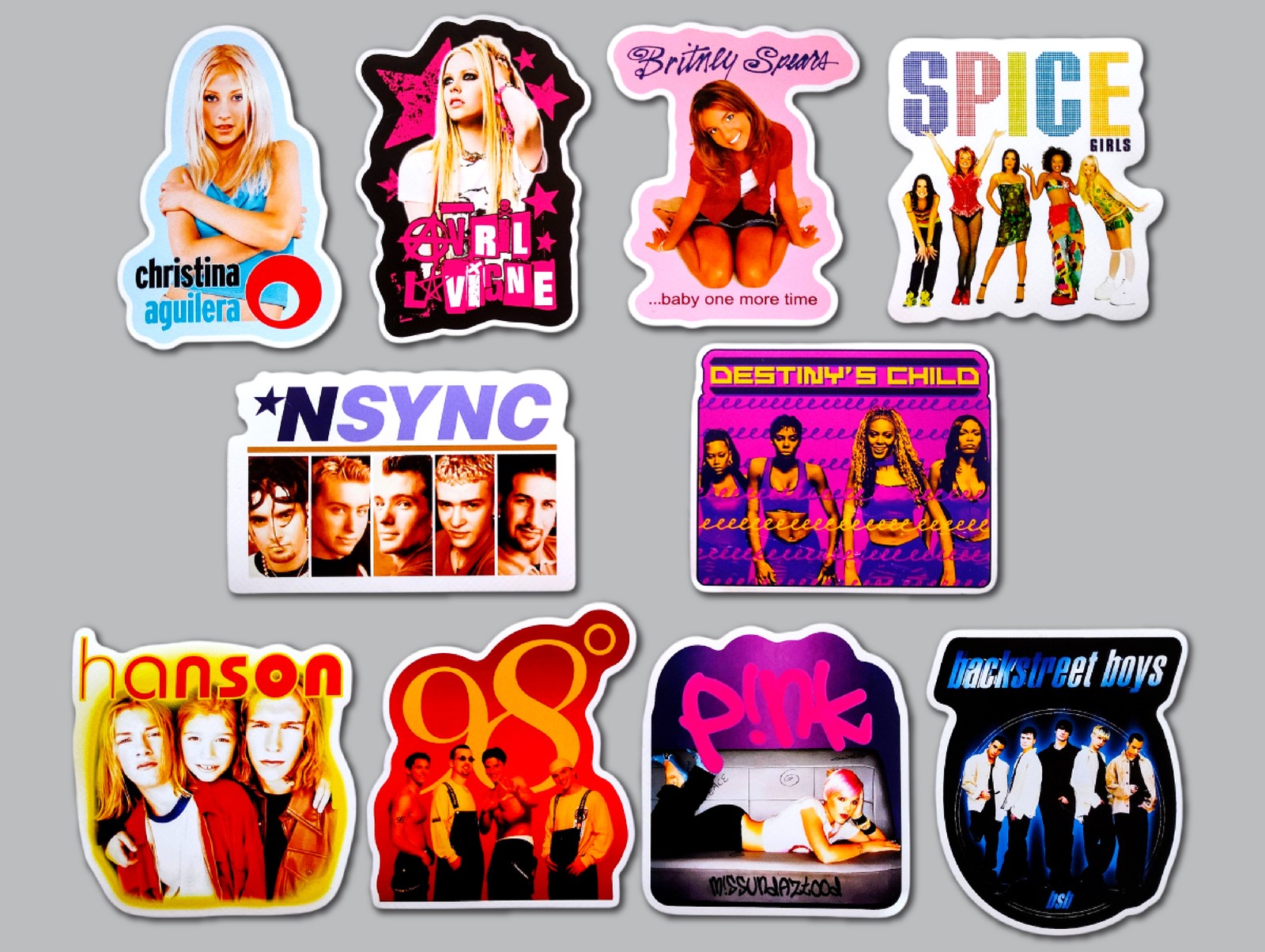 90's Pop Vinyl Sticker Lot (10 Stickers) boy band singer vintage nostalgia kid