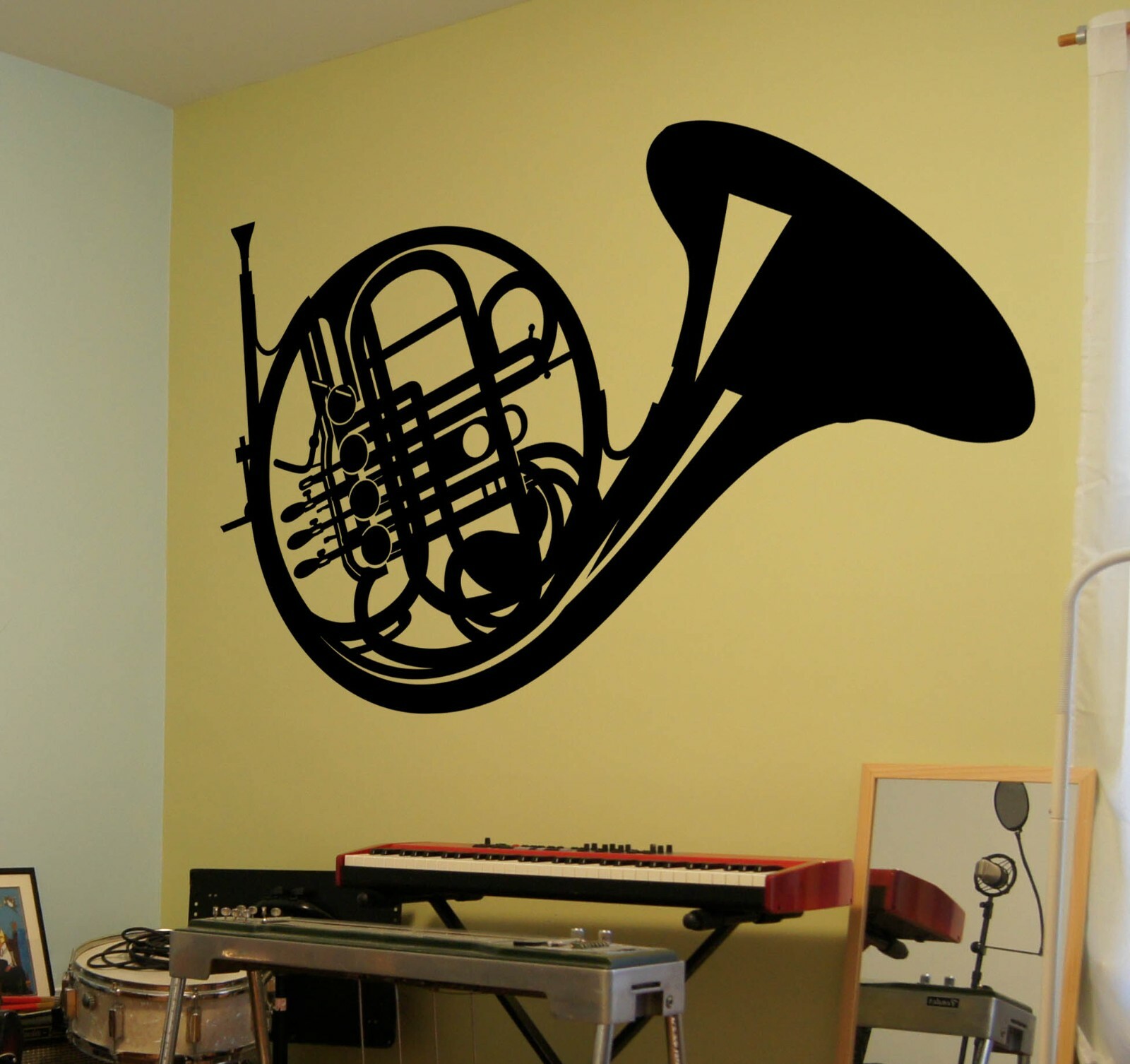 French Horn Musical Instrument Vinyl Wall Sticker Decal