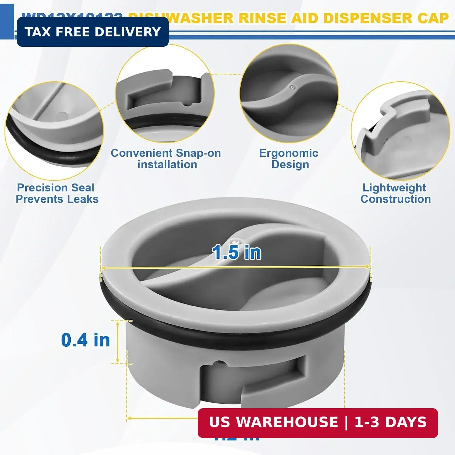 Upgrade WD12X10122 Dishwasher Rinse Aid Dispenser Cap Compatible with GE Dishwas