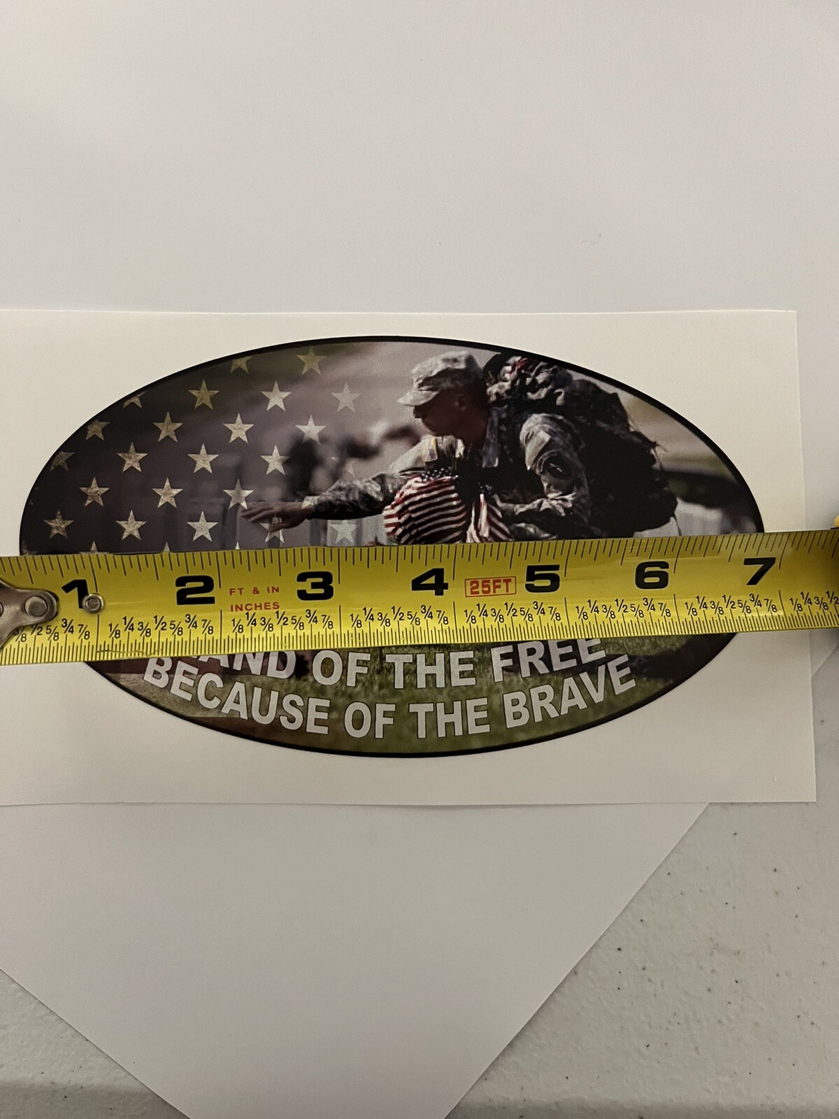 Home Of The Free Because Of The Brave Decal 4×7 Air Egress Vinyl