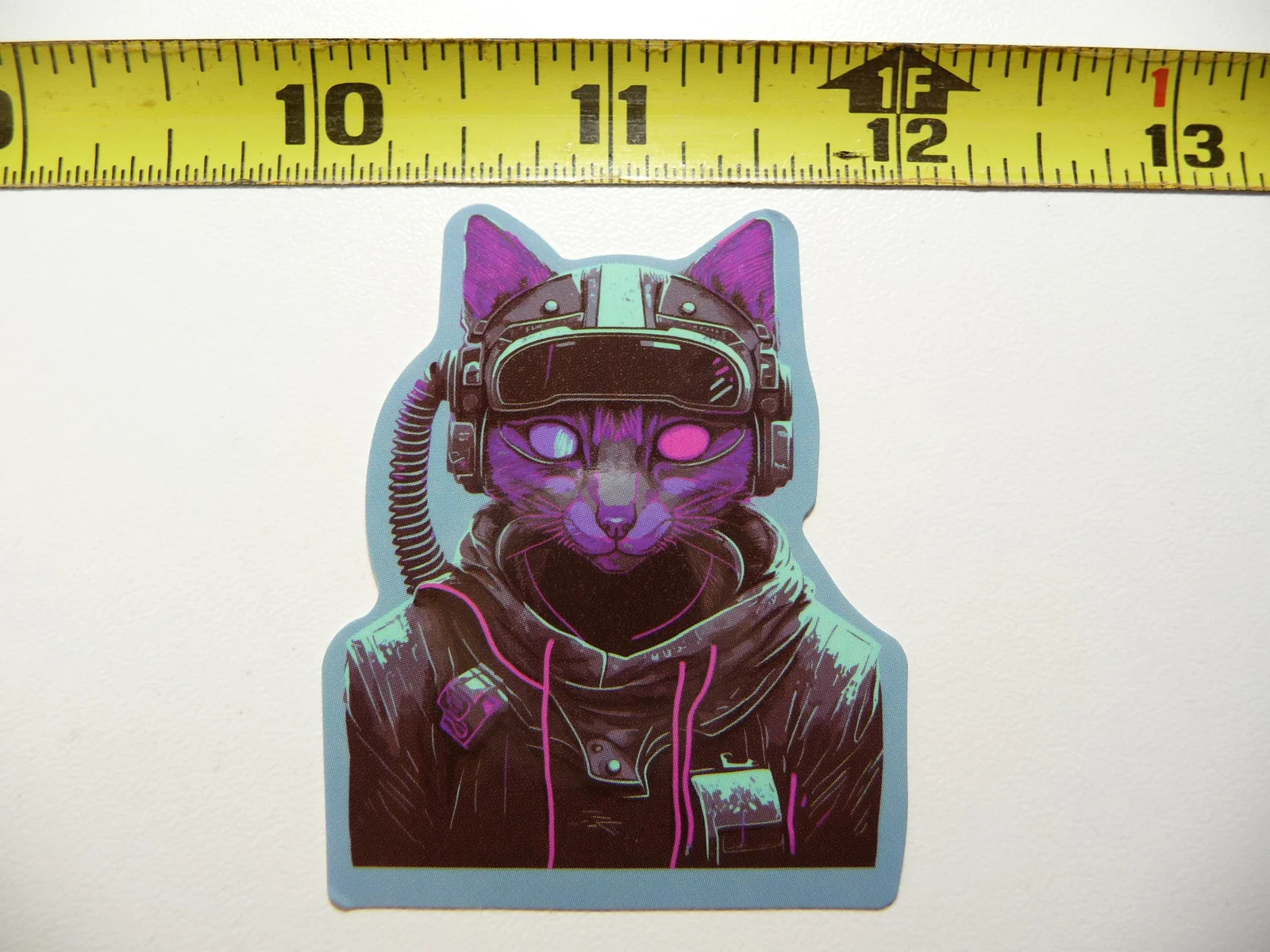 FIGHTER JET CAT PILOT SMALL STICKER DECAL FUNNY VINYL DECORATION FUNNY