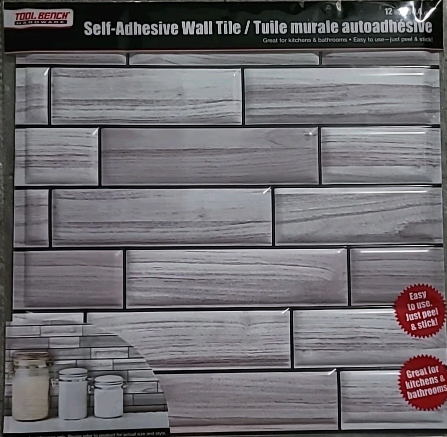 Lot of 18 Tool Bench Hardware Self-Adhesive Wall Tiles -Peel & Stick- 12×12 NEW
