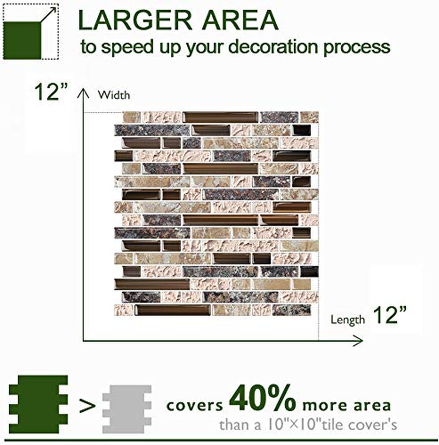 STICKGOO 10-Sheet Peel and Stick Wall Tile, Self-Adhesive Kitchen Backsplash …