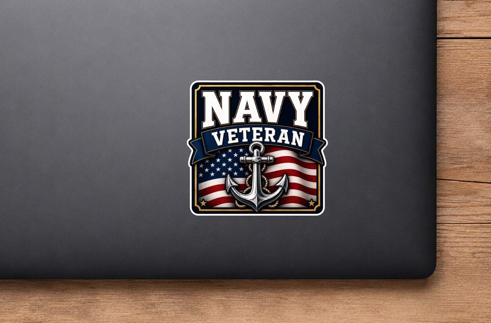 Navy Veteran Anchor Decal Sticker Set of 2 Weather Res. Car Laptop Window