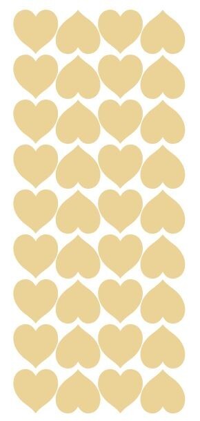 Beige Tan Ivory Heart Hearts Stickers Sticker 1" DC20-023