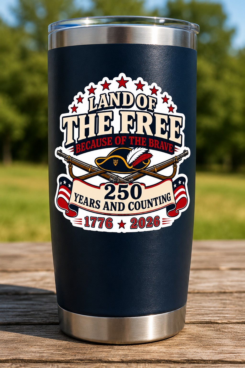 America 250 Sticker Land Of The Free 1776 2026 Patriotic Vinyl Decal USA Truck