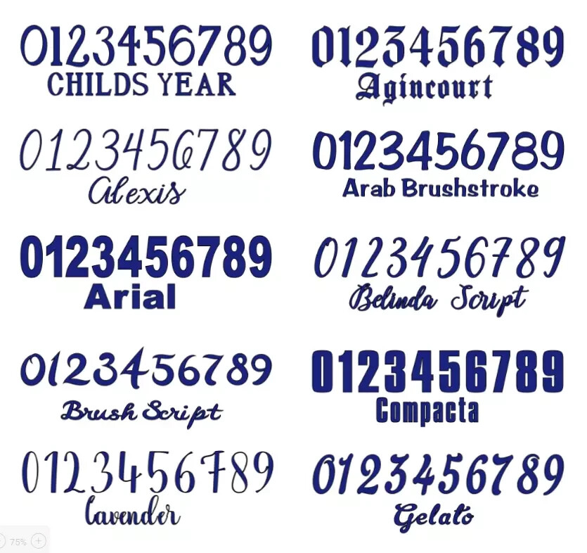 Number Sets Vinyl Color Decal – Sticker – Oracal 651 ID Numbers Custom