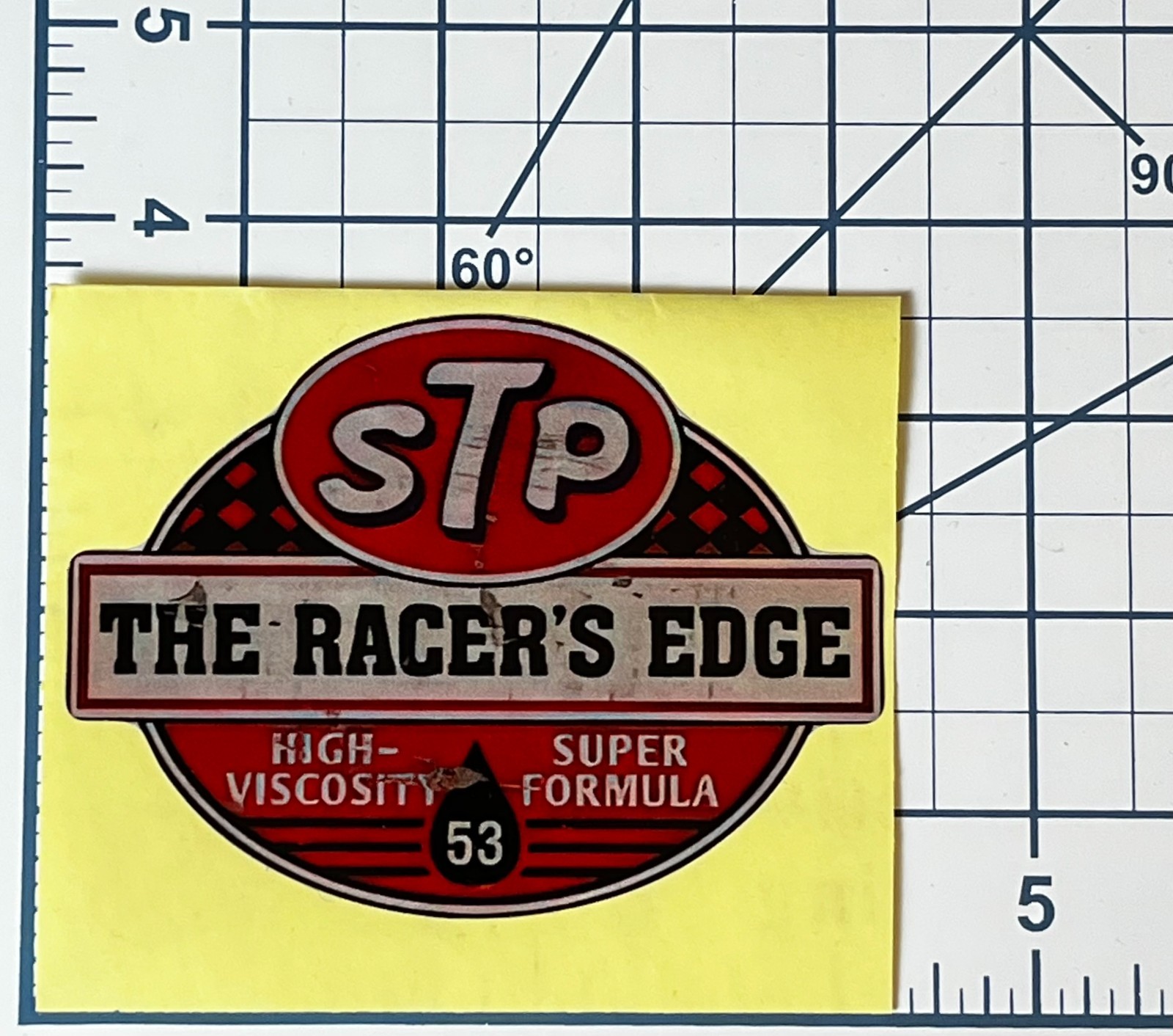 STP The Racers Edge Vintage Racing Vinyl Sticker Distressed Retro Decal 53 Oil