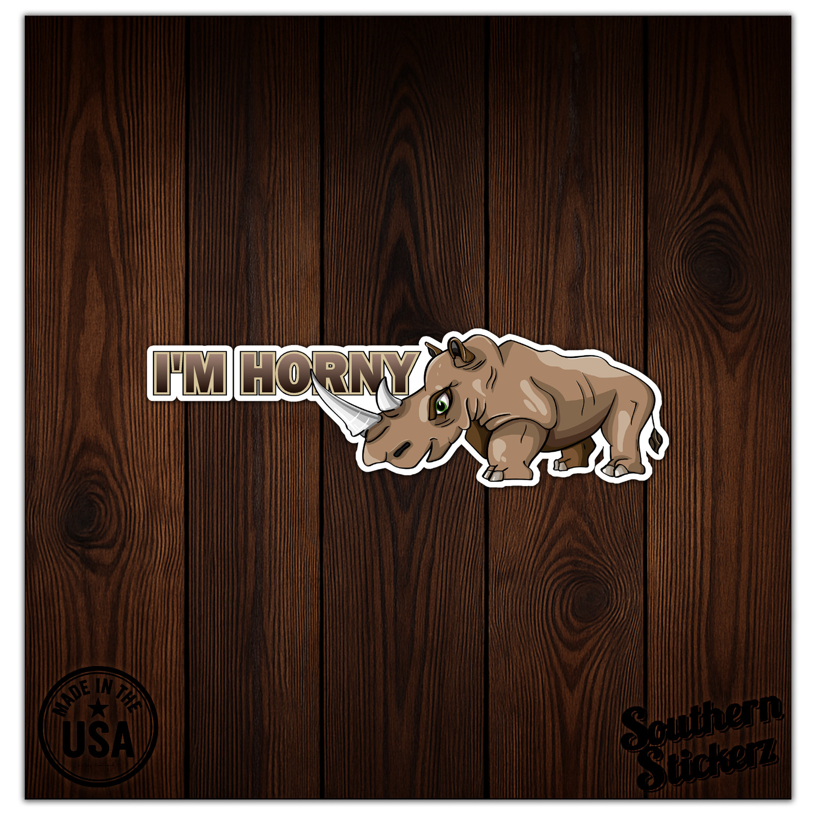 I'm Horny Rhino – Vinyl Decal Sticker – Car Window Laptop – ebn8230