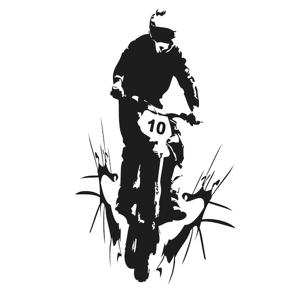 Boys Room Dirt Bike Wall Decal Sports Art Bike Race Motorcycle Wall Decal, s02