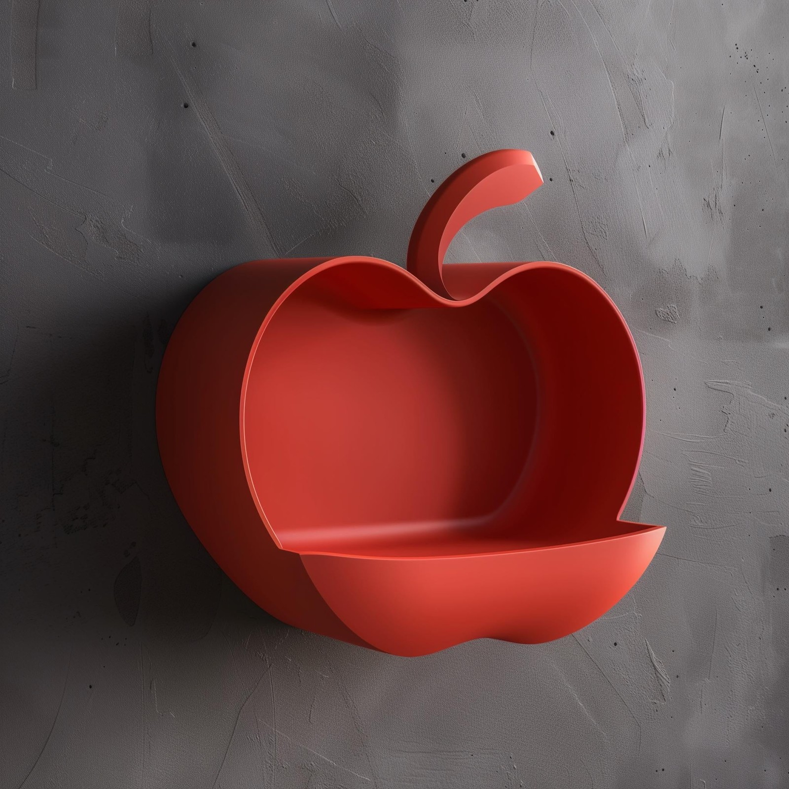 3D Printed Apple Wall Shelf | Modern Fruit Inspired Floating Shelf