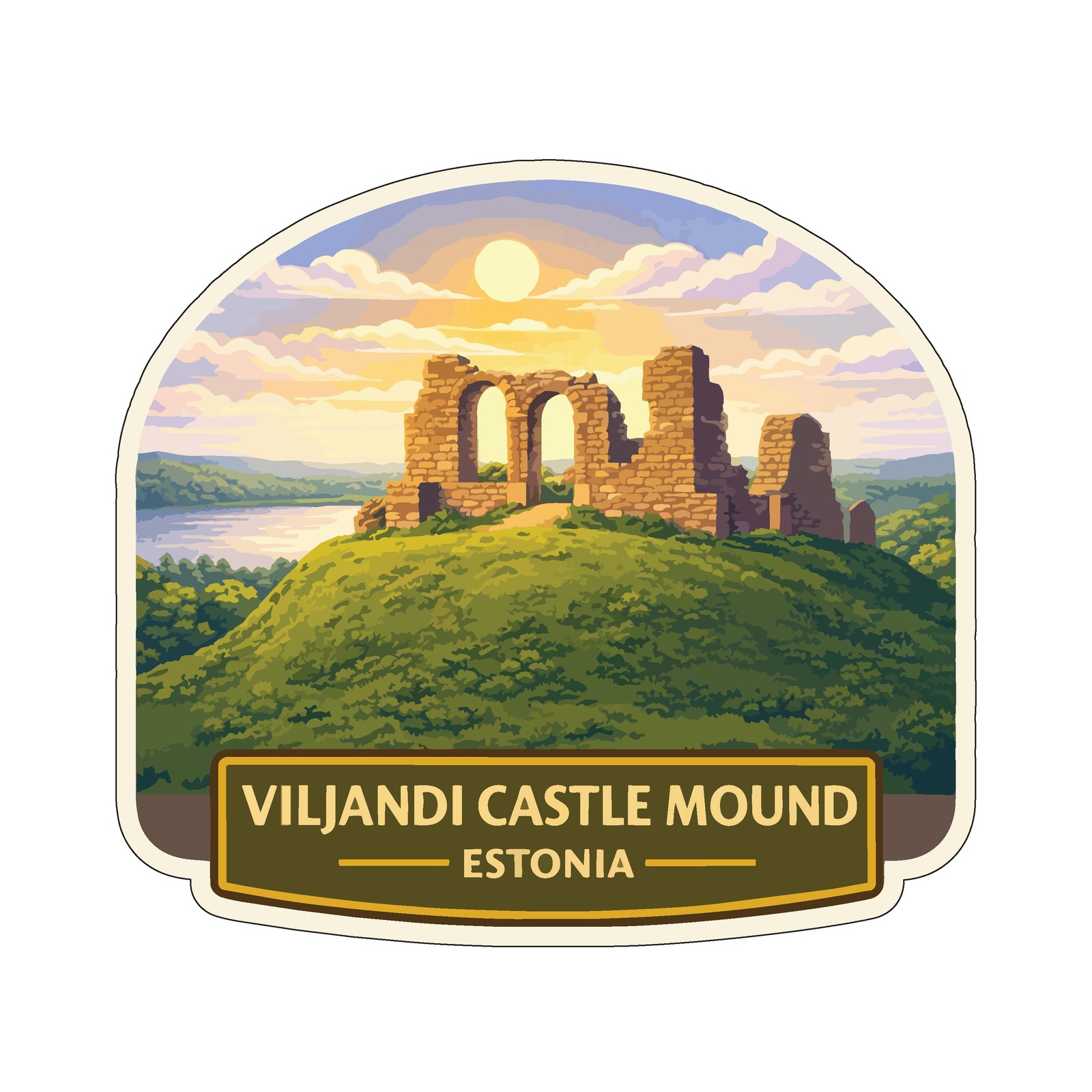 Viljandi Castle Mound Estonia Sticker Decal Vinyl Die-Cut World Heritage Sites
