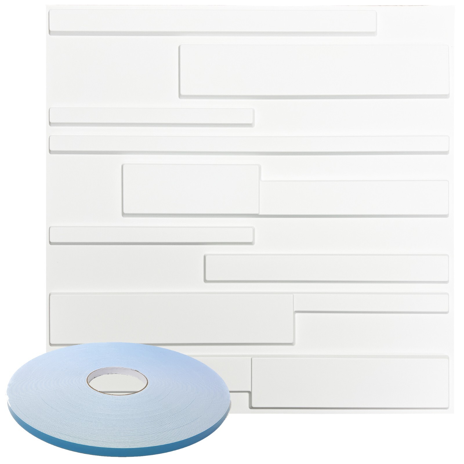 Star Textured Premium PVC 3d Wall Tile Panel 19.7" x 19.7" Pack of 12 White
