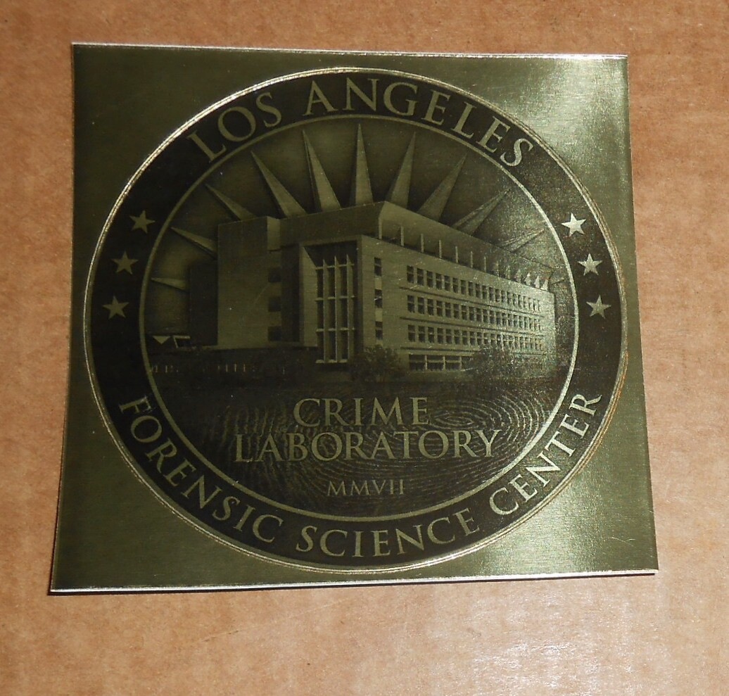 Los Angeles Crime Laboratory Sticker (circle) 4×4 Forensic Science Center RARE