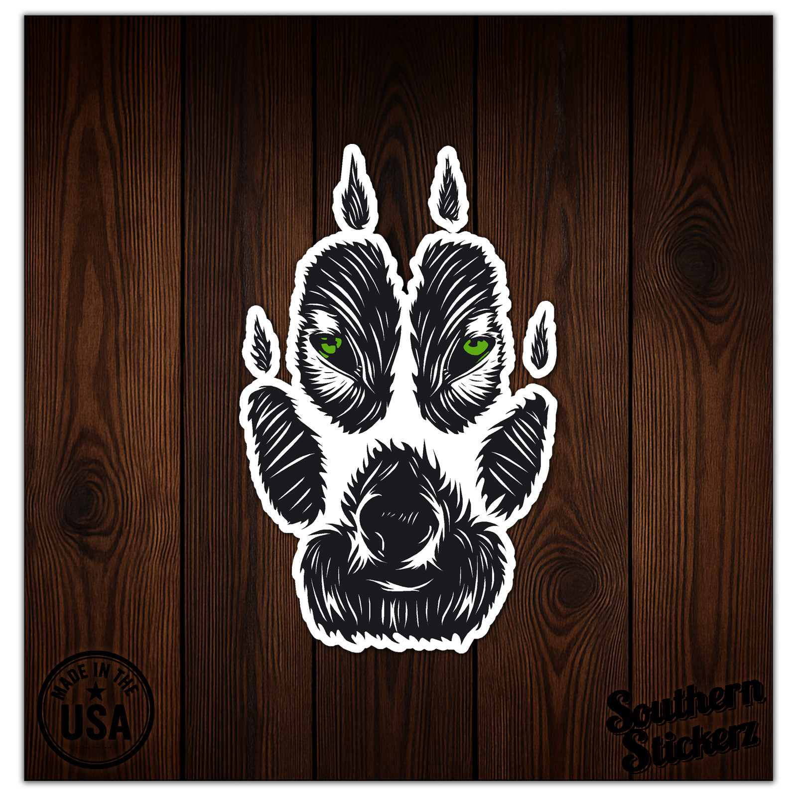Wolf Track Print – Vinyl Decal Sticker – Car Window Laptop – ebn8026