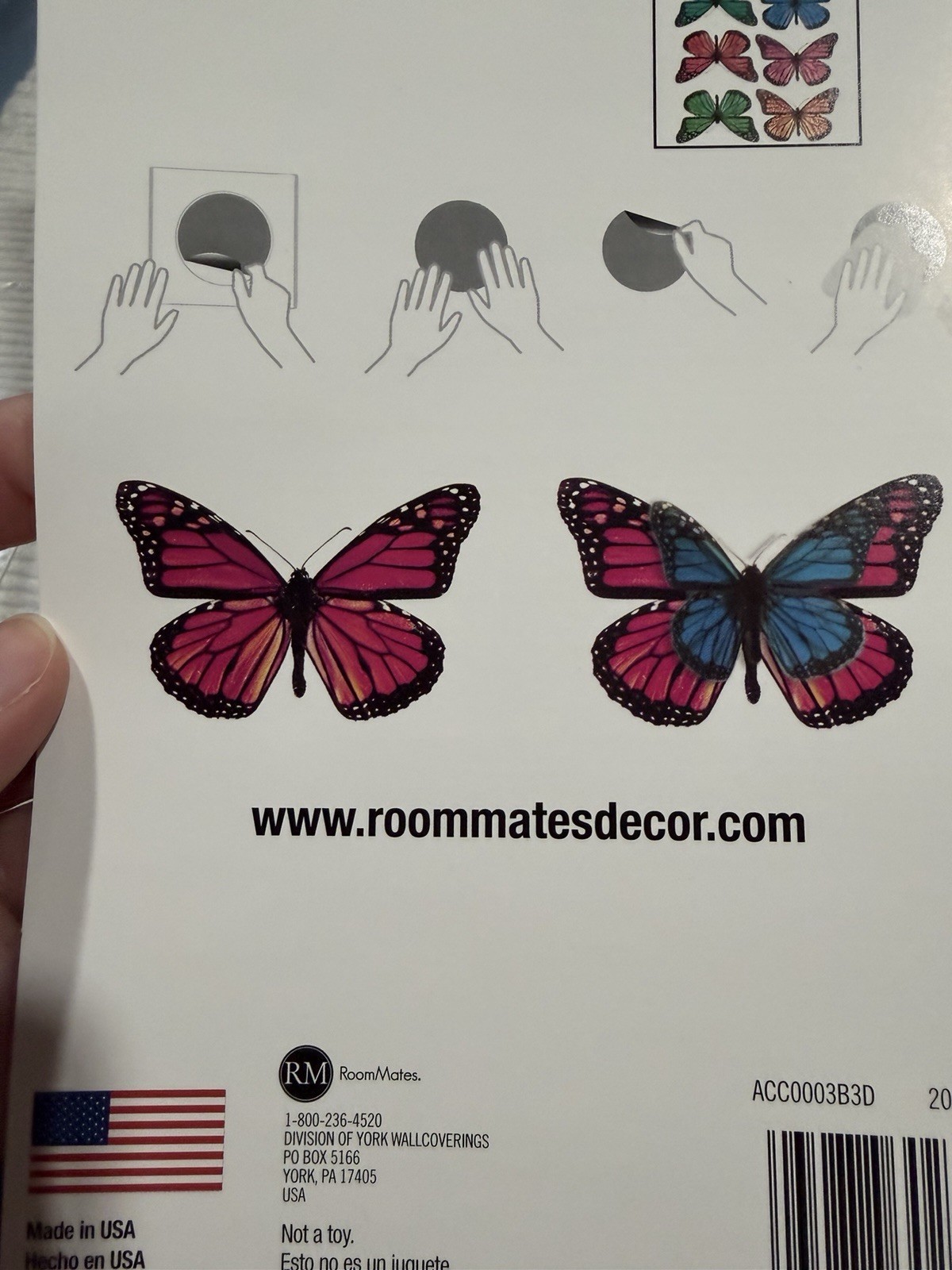 RoomMates 3D Butterfly Wall Decals NIP 26 Pieces Multi Color Multi Size