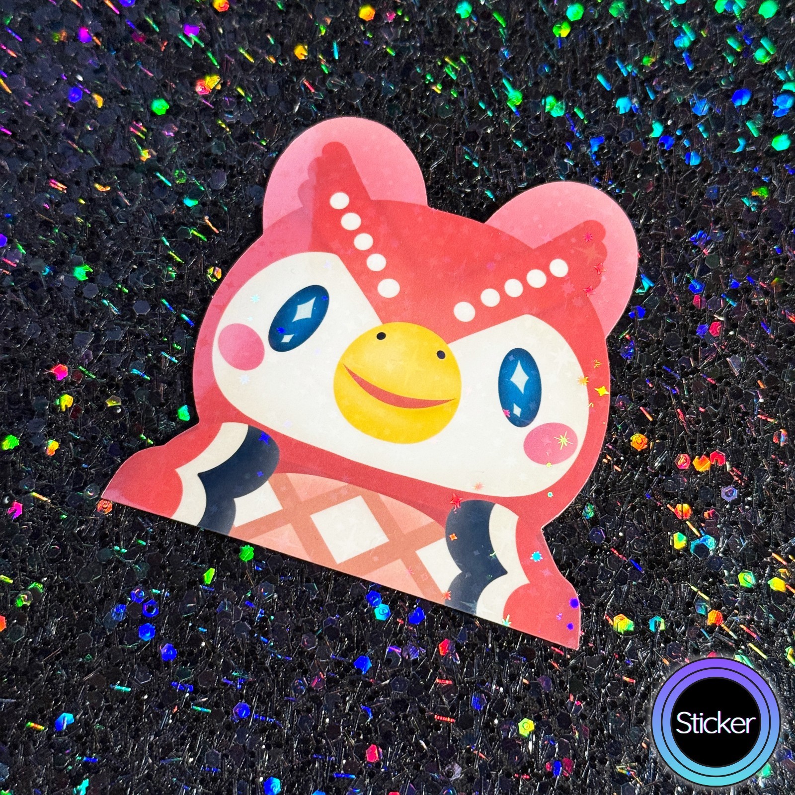 Celeste Animal Crossing Peeker Sticker, Holographic