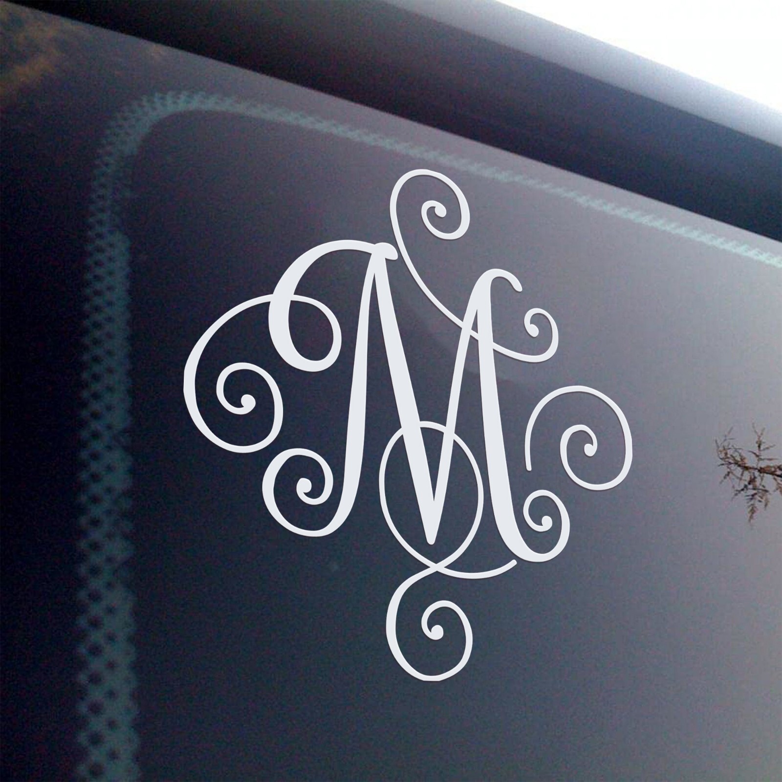 SCROLL MONOGRAM INITIAL Vinyl Decal Sticker – Decorative Letter Script Lettering