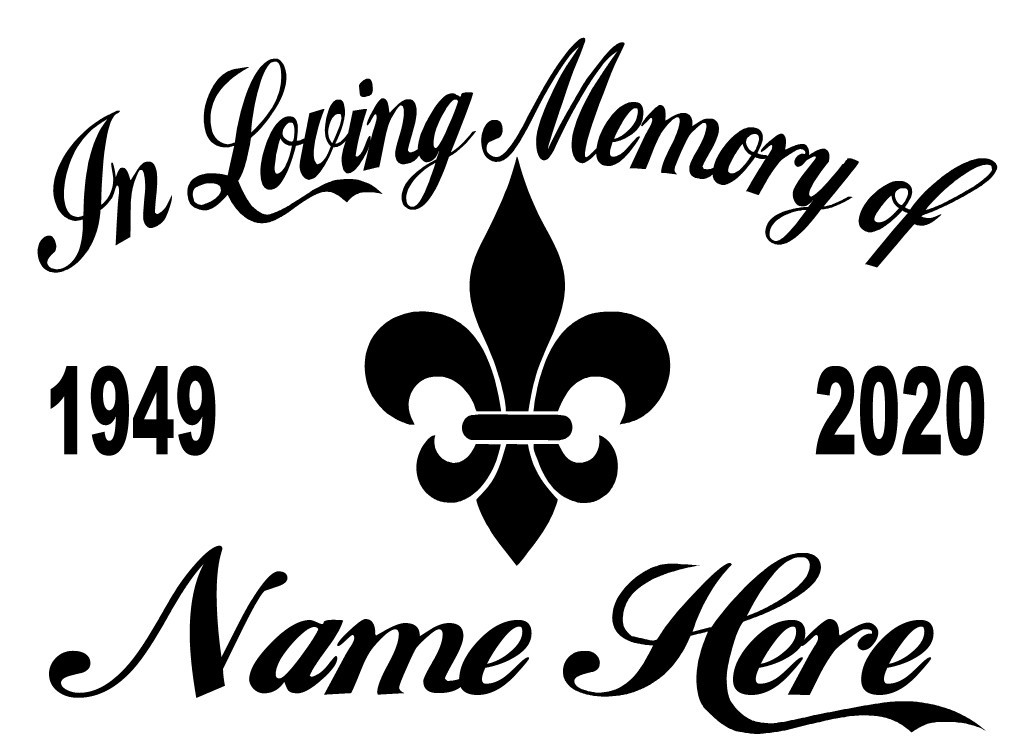 In Loving Memory Decal Fleur‑de‑Lis Faith Symbol Love | Car Window Vinyl Sticker