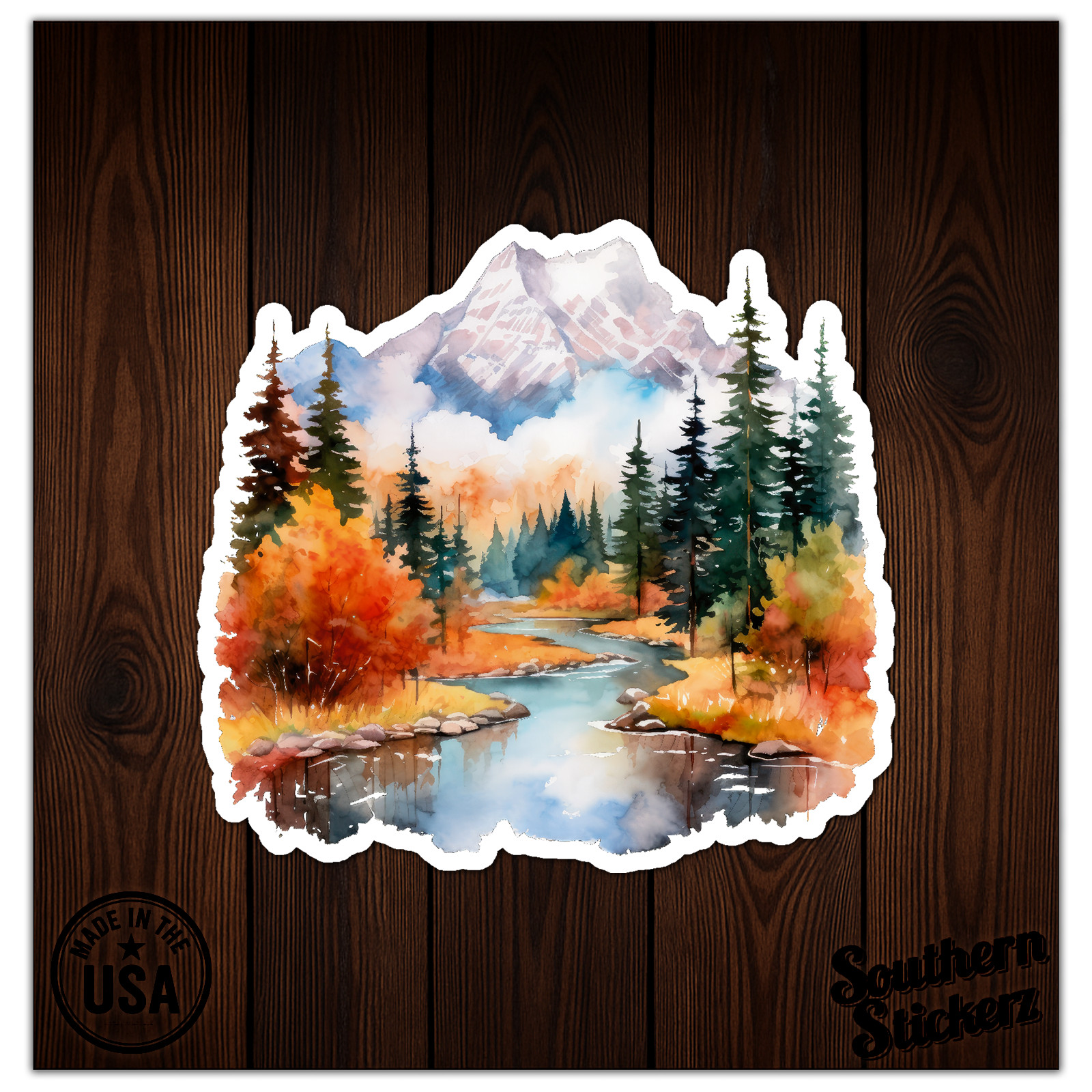Mountain Landscape River – Vinyl Decal Sticker – Car Window Laptop – ebn11954