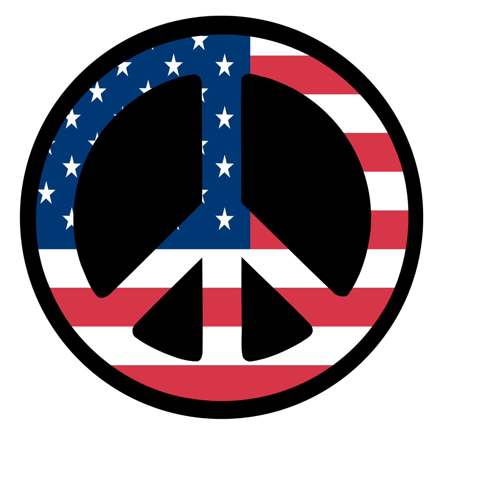 Peace symbol sticker logo USA flag skate cell laptop bumper vinyl decal