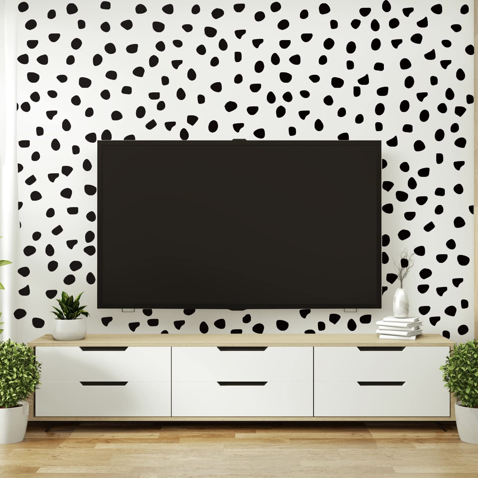 500 Pieces Irregular Polka Dot Wallpaper Decor Classroom Decoration (Black)