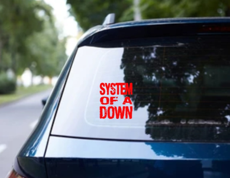 System Of A Down Car Decal Vinyl Glossy Band Logo Bumper Sticker Nu Heavy Metal
