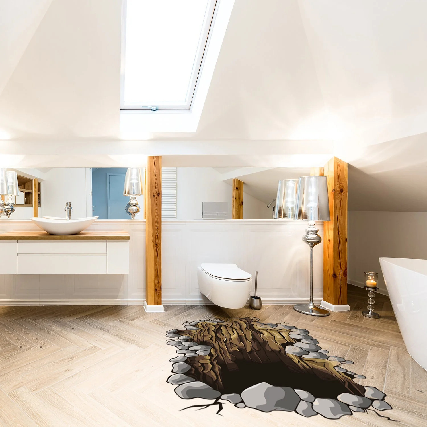 3d Floor Decal – Large Peel And Stick Portal Flooring Vinyl Sticker Decor For