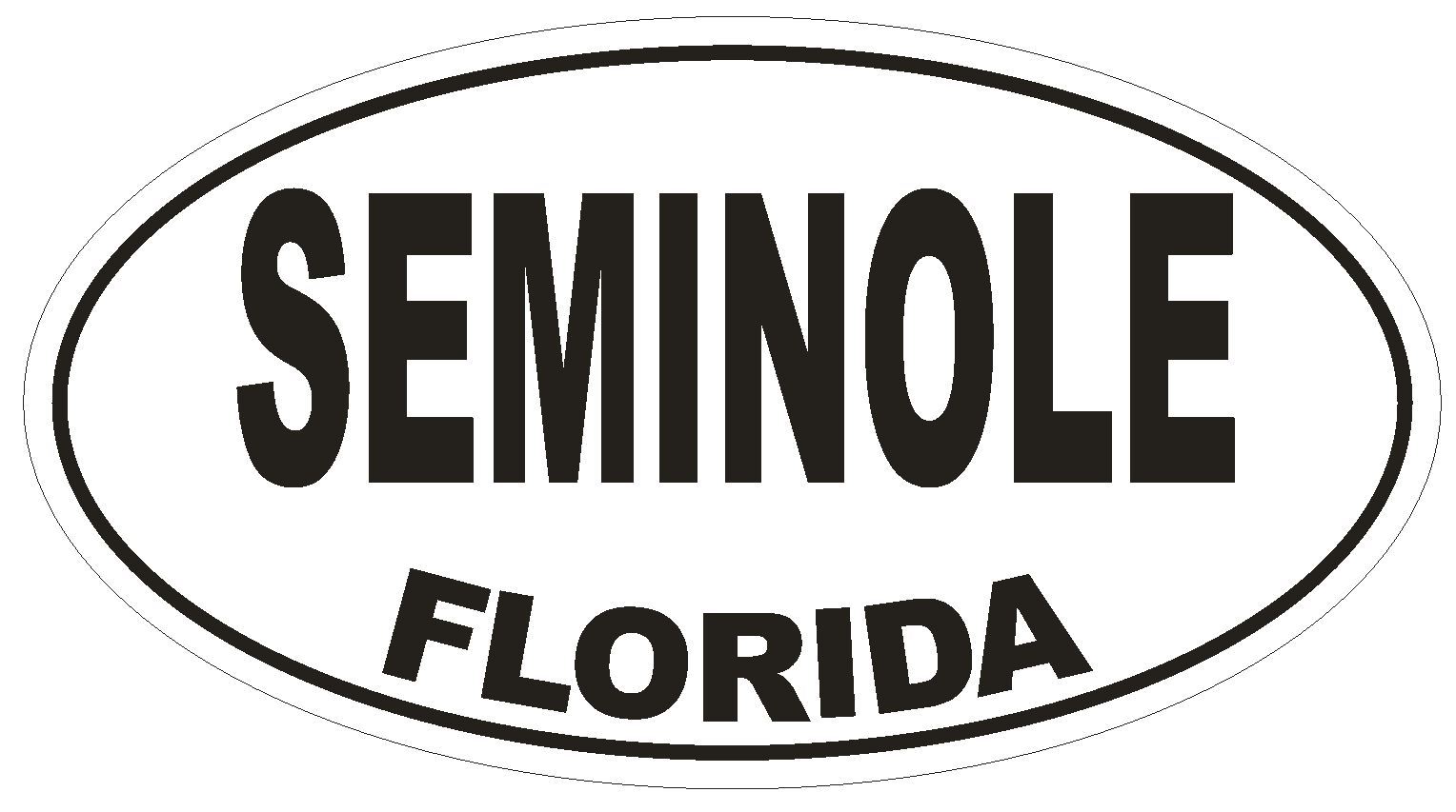 Seminole Florida Oval Bumper Sticker or Helmet Sticker D1596 Euro Oval