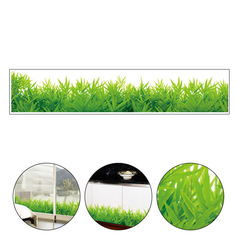 Fresh Green Grass Wall Stickers PVC Waterproof DIY Removable Decals Murals OK