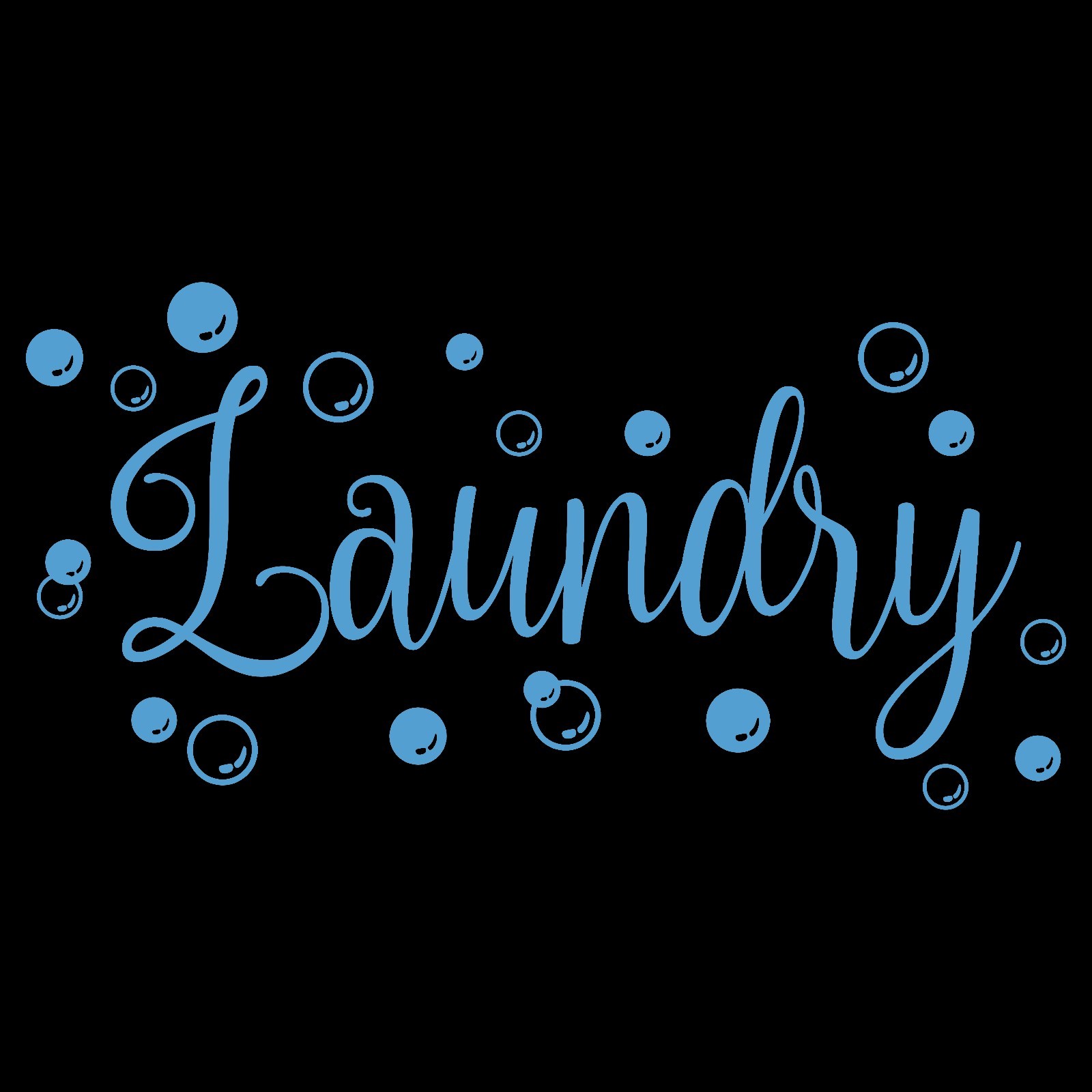 LAUNDRY with BUBBLES Vinyl Decal Sticker – Laundry Room Sign Soap Washer Dryer