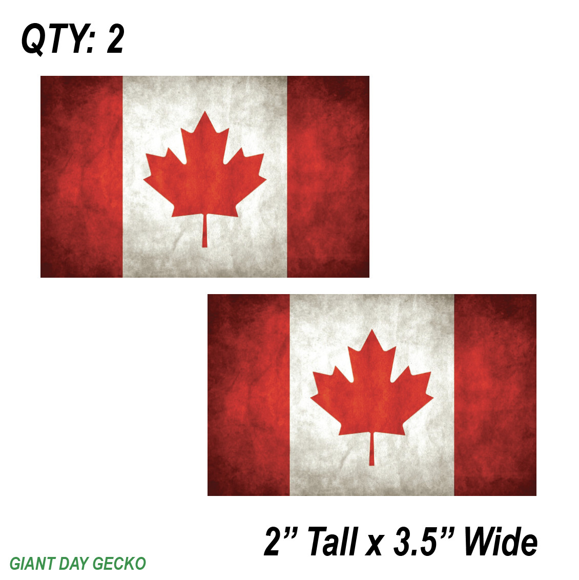 (2) TWO CANADIAN FLAG Vinyl Decal Sticker For Car Laptop Skateboard NEW Canada