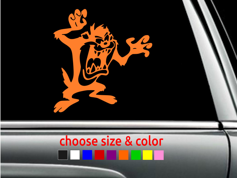 TAZ Looney Tunes Tasmanian Devil Vinyl Decal Car Wall Truck CHOOSE SIZE COLOR